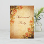 Damask Shabby Chic Peach Rozen Pensioen Kaart (Staand voorkant)