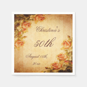 Damask Shabby Chic Peach Rozen Services Servet