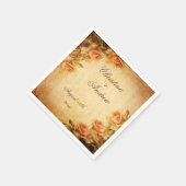  Damask Shabby Chic Peach Rozen Serviettes Servet (Hoek)