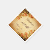Damask Shabby Chic Peach Rozen Serviettes Servetten (Hoek)
