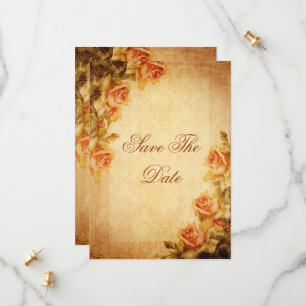  Damask Shabby Chic Peach Rozen Verjaardag Save The Date