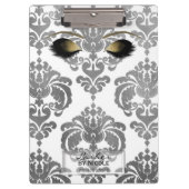 Damask Silver Gold Makeup Eyes Lashes Personalized Klembord (Voorkant)