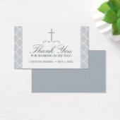 Damask Silver Grey met Cross Favor KAART (Bureau)