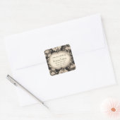  Damask Silver Lijst Parfum Flessenetiket Vierkante Sticker (Envelop)