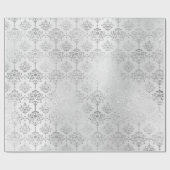 Damask Silver Monochromatic Royal Ornament Formal Cadeaupapier (Vlak)