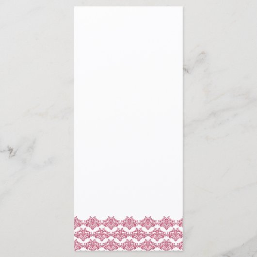 Damask Simplicity Berry Purple Menu Mariage (Dos)