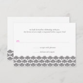 Damask Simplicity Black Rose Mariage Réponse (Devant / Derrière)