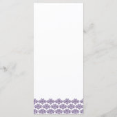 Damask Simplicity Cyan Purple Menu Mariage (Dos)