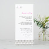 Damask Simplicity Taupe Mariage rose Menu (Debout devant)