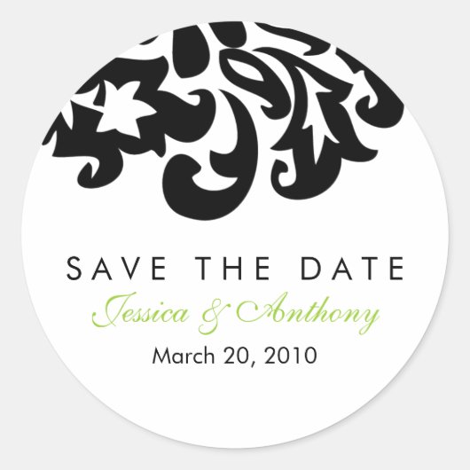 damask Sla de datum sticker op (Voorkant)