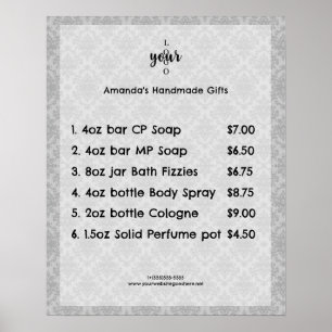 Damask Small Business prijslijst Poster