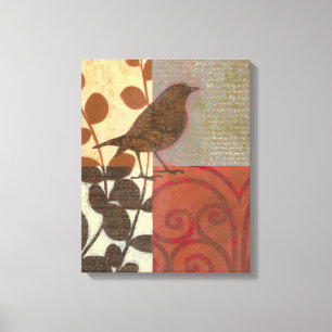 Damask Sparrow Canvas Afdruk