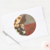 Damask Sparrow Ronde Sticker (Envelop)