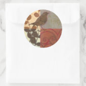 Damask Sparrow Ronde Sticker (Tas)
