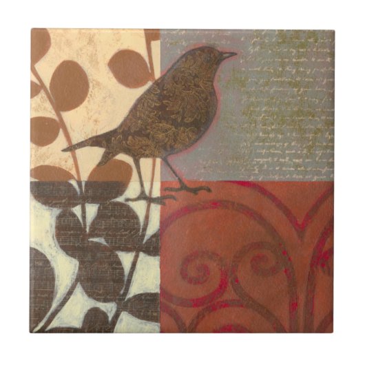 Damask Sparrow Tegeltje (Voorkant)