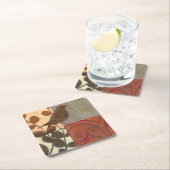 Damask Sparrow Vierkante Kartonnen Onderzetter (Insitu)