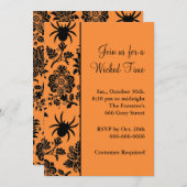 Damask Spider Halloween Invitation (Devant / Derrière)