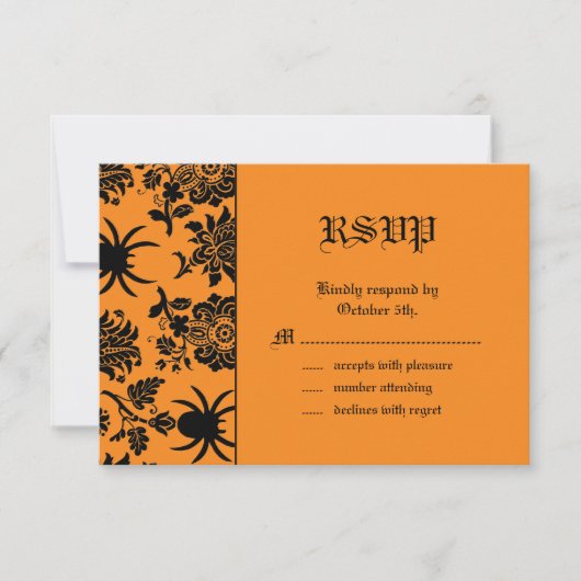 Damask Spider RSVP Kaartje (Voorkant)