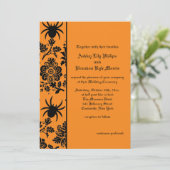 Damask Spider Wedding Invitation Kaart (Staand voorkant)