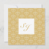 Damask Square 50e verjaardagsuitnodiging Kaart (Achterkant)