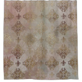 Damask Steampunk |  Golden Ornamental Douchegordijn (Voorkant)