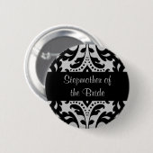 Damask stiefmoeder bruid ronde button 5,7 cm (Voorkant /achterkant)