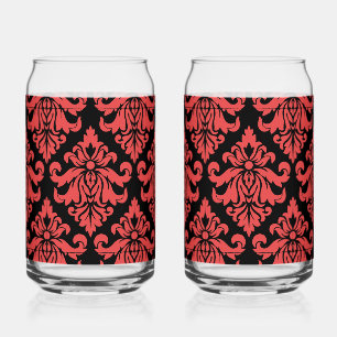 Damask Stof decoratief Print Blikvorm Glas