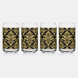Damask Stof decoratief Print Blikvorm Glas