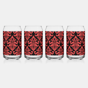 Damask Stof decoratief Print Blikvorm Glas