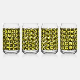 Damask stof decoratieve print blikvorm glas