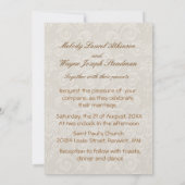 Damask Swan Elegance Ivory - Faire-part de mariage (Dos)
