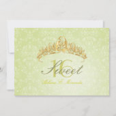 Damask Sweet 16/ invitations tiara/green peridot (Devant)