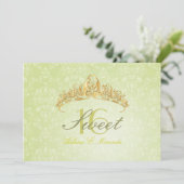 Damask Sweet 16/ invitations tiara/green peridot (Debout devant)