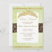 Damask Sweet 16/ invitations tiara/green peridot (Dos)
