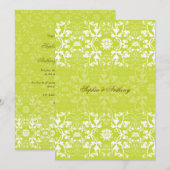 Damask Swils Lace Lime Faire-part de mariage 2 (Devant / Derrière)