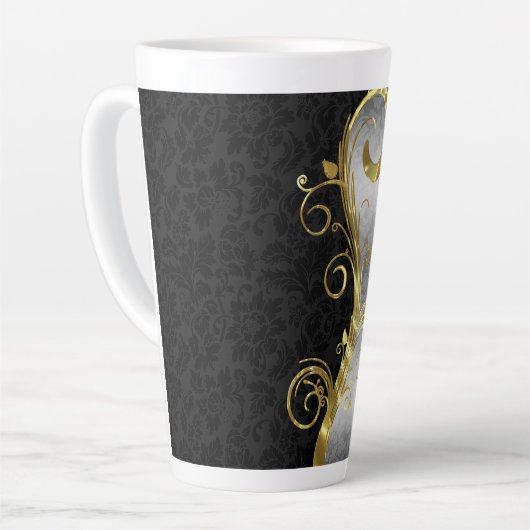 Damask & Swirl Latte Mok (Linkerhoek)