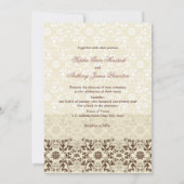 Damask Swirls Lace Café Élégant Invitation de mari (Dos)