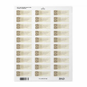 Damask Swirls Lace Coffee Custom Label (Full Sheet)