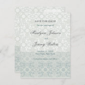 Damask Swirls Lace Dream Enregistrer La Date Carte (Devant / Derrière)