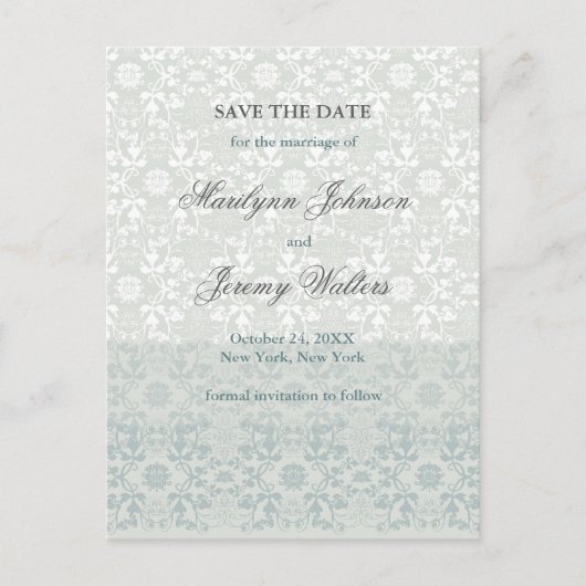 Damask Swirls Lace Dream Enregistrer La Date Carte (Devant)