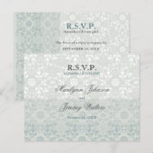 Damask Swirls Lace Dream RSVP Mariage Carte postal (Devant / Derrière)