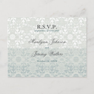 Damask Swirls Lace Dream RSVP Wedding Briefkaart