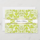 Damask Swirls Lace Elegant Wedding Invite Kaart (Voorkant)