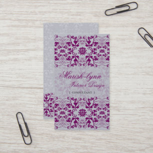 Damask Swirls Lace Orchid Custom Profile Card Visitekaartje