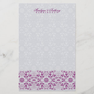 Damask Swirls Lace Orchid Merci papeterie
