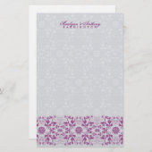 Damask Swirls Lace Orchid Merci papeterie (Devant / Derrière)