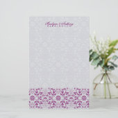 Damask Swirls Lace Orchid Merci papeterie (Debout devant)