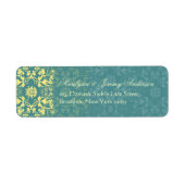 Damask Swirls Lace Peacock Custom Label (Voorkant)