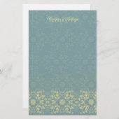 Damask Swirls Lace Peacock Dank je verhaal Briefpapier (Voorkant / Achterkant)