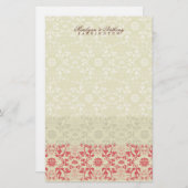 Damask Swirls Lace Spice Dank je wel. Briefpapier (Voorkant / Achterkant)